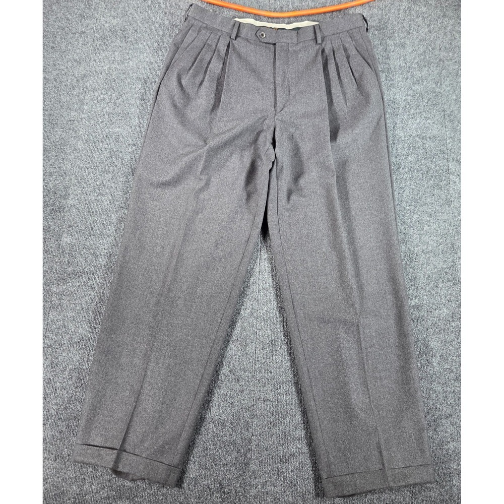 Principe Men's 38x32 Charcoal Gray 100% Pure Wool Pants Made in Italy